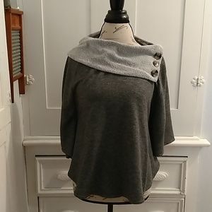🎀AB Studio cape style fleece top Sz S